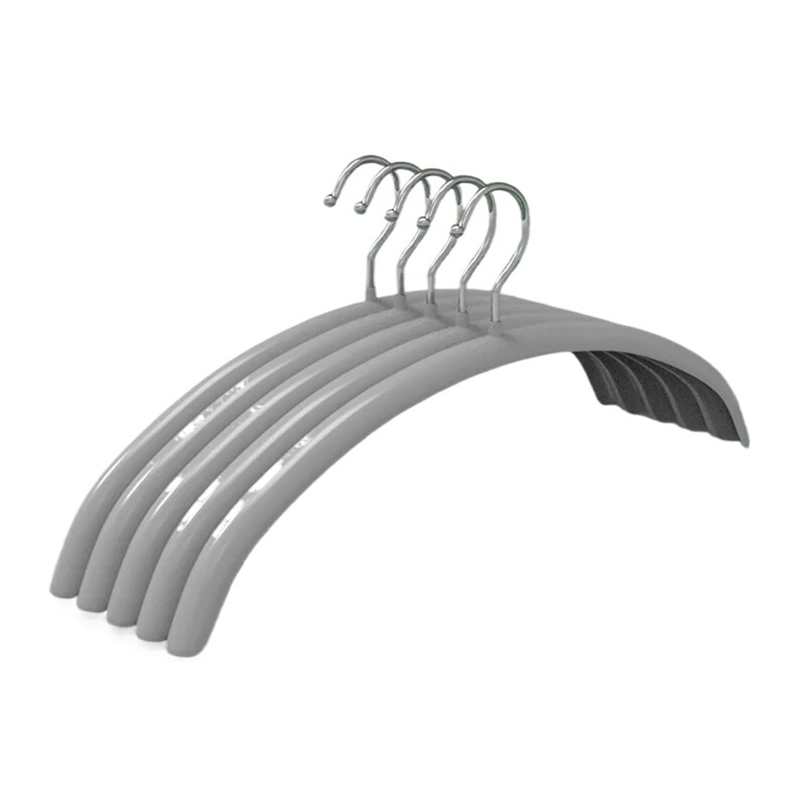 Hangers Non-Slip No Shoulder Bumps Clothes Hangers With Grippy Coating, Steel Sweater, Slip-Reducing Shirt(Light Grey,5PCS)