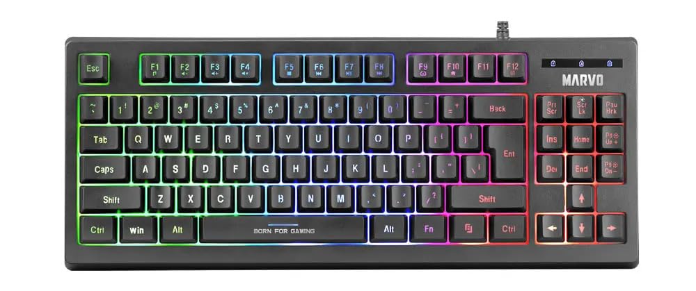 Amazon.com: Marvo K607 Wired 87 Key, 3-Color LED Backlight
