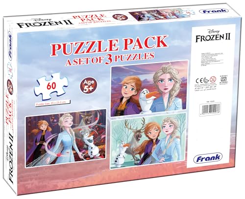 Image of Frank 3 in 1 Disney Frozen II Jigsaw Puzzle for Kids 5+ Years | Fun & Challenging Brain Booster Educational Toys | Realistic Illustrations Puzzle Games for Focus & Memory | Gifts for Kids - 60 Pieces