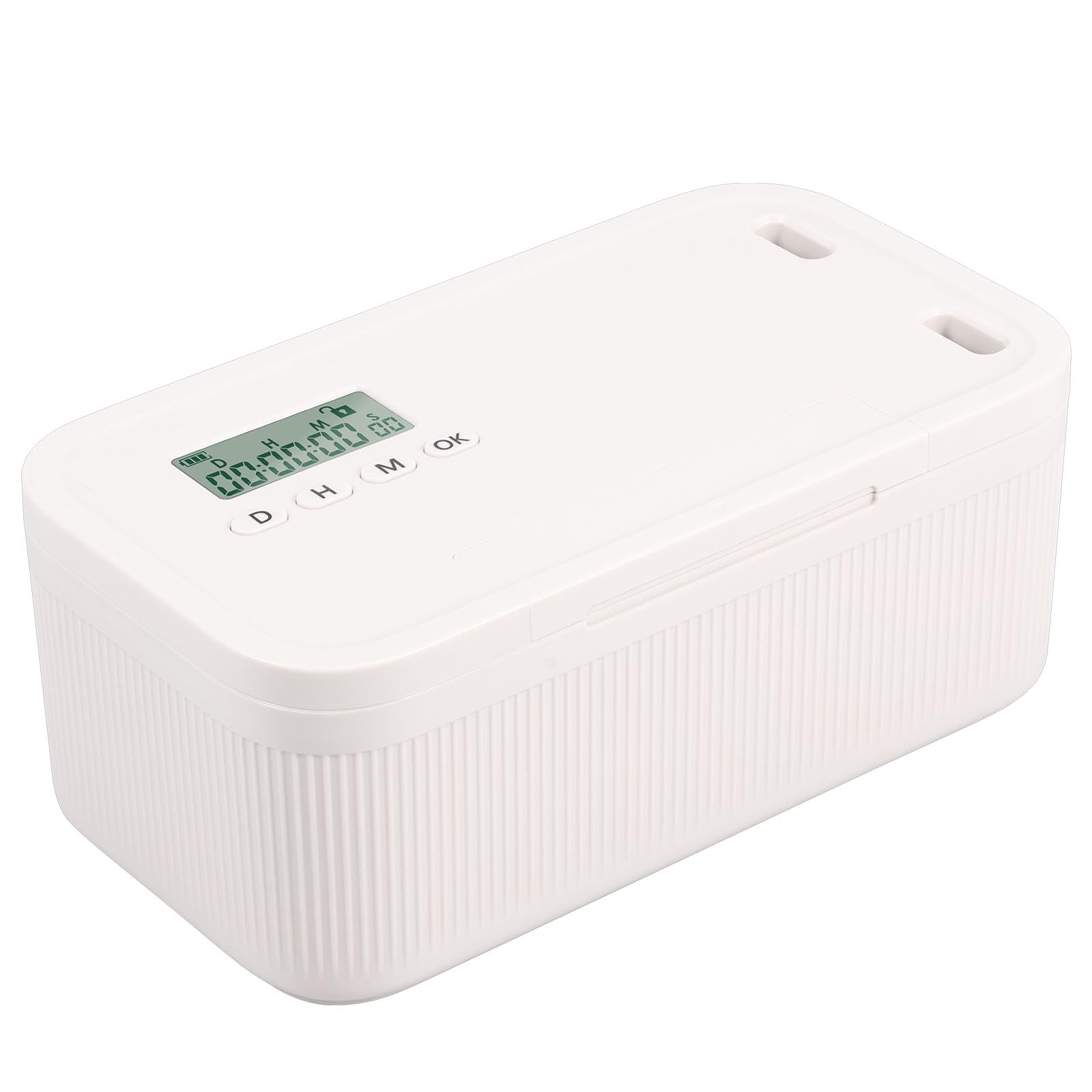 Shaojian Beige Timed Lockable Storage Box Small Safe Timed Medicine Storage Box Phone Lock Case Fridge Snack Locking Container Unplug From Phones,Video Games,Social Media,Snacks&Cravings(Beige)