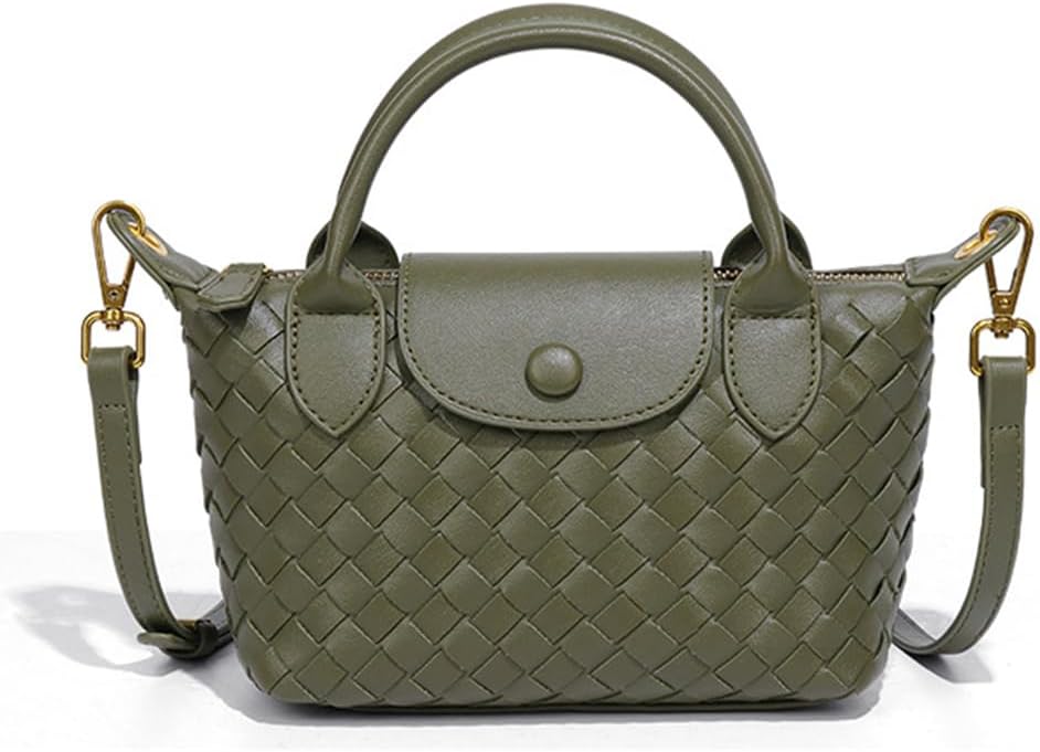 Small Woven Crossbody Bags Purse for Women Trendy Leather Dumpling Lightweight Mini Handbag | Small, Woven, Trendy, Lightweight, Mini