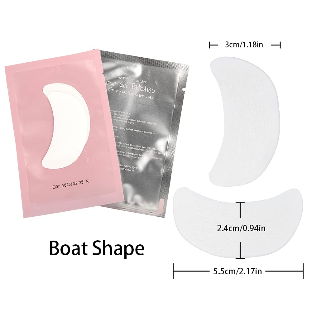 Lunamoon 50 Paio Cerotti Gel per Estensioni Ciglia Eye Pads Occhio Gel Patch Ciglia Pads Occhi da Ciglia Finte Eye Gel Patches for Eyelash Extension Dei Occhi Strumenti Di Bellezza (Pink-Boat)