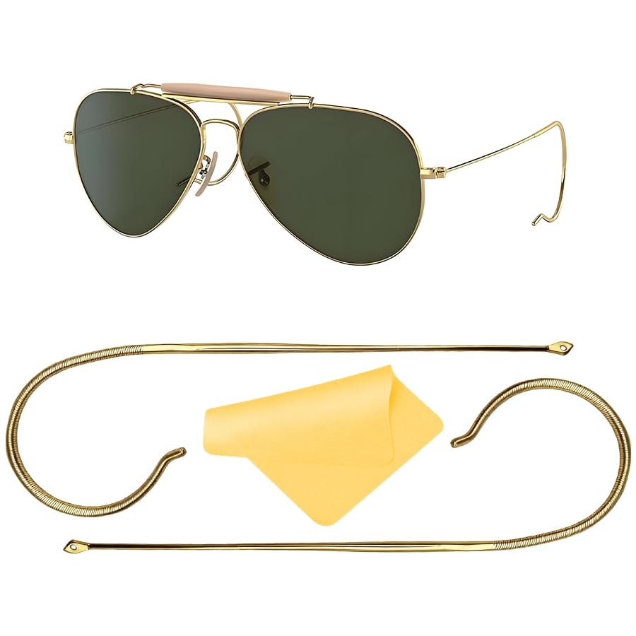 Repuesto Varillas Ray-Ban 3030 Outdoorman Aviator Gafas de Sol Alambre Orejas Doradas 180 mm