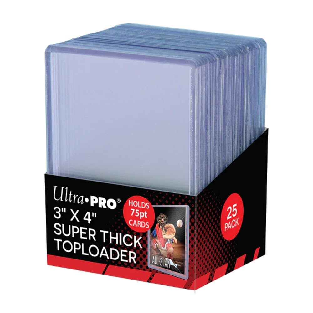 Ultra Pro 3 x 4 SUPER THICK Baseball Card Toploaders (Pack of 25-75 Thickness)