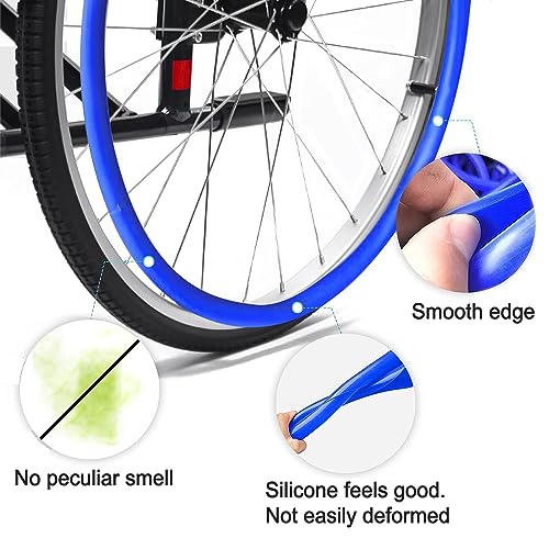 Funda de silicona para silla de ruedas, funda de silla de ruedas de 22/24 pulgadas, reposabrazos de silla de ruedas, accesorios para sillas de ruedas, guantes de mango de rueda trasera, funda de