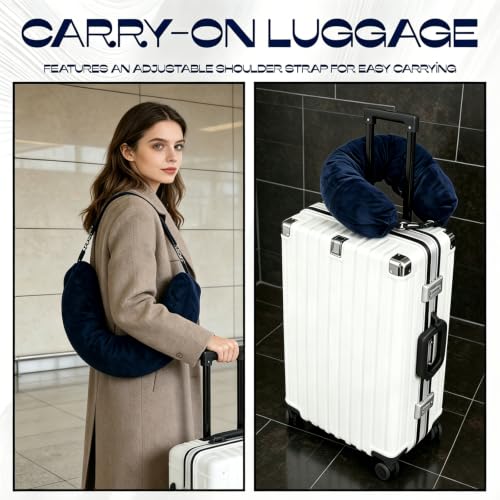 Oreiller cervical de voyage rembourré, 1 pièce, oreiller d'avion rechargeable pour bagages supplémentaires – Image 5
