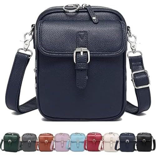 Image of Leather Crossbody Bag for Women,Anti-Theft Messenger Bag with Large Capacity,Built-in Purse Card Slots Shoulder Sling Bag