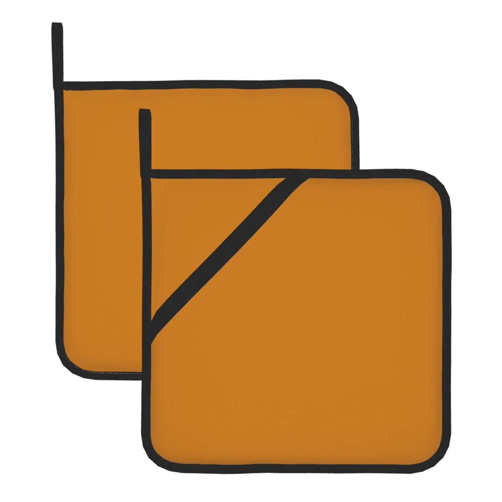 Hjfczh Black Orange Prints Square Hot Pads Set Of 2 - Waterproof Kitchen Covers For Pots & Pans, Heat Resistant Layers With Hanging Loop - Great For Oven & Bbq