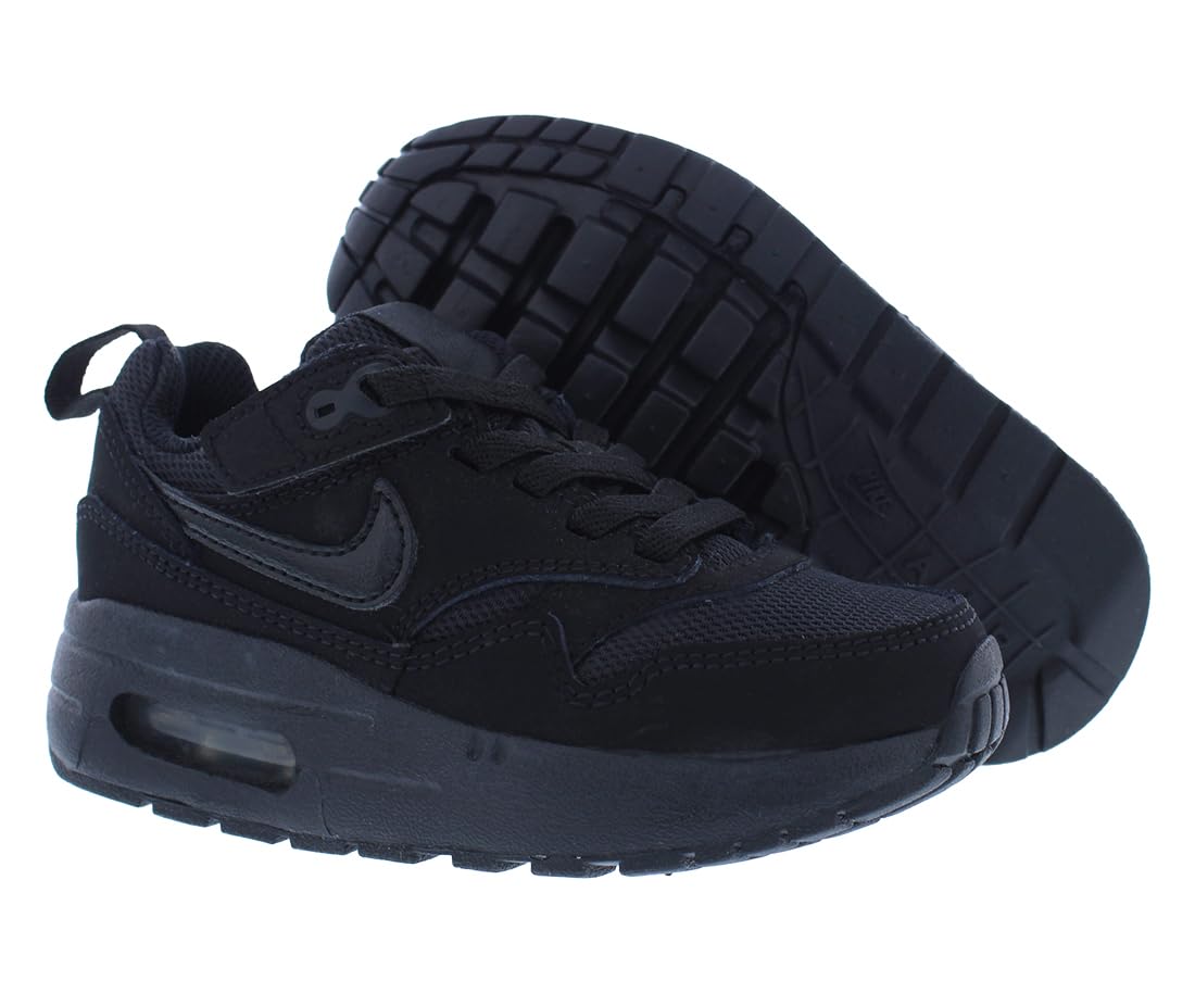 Nike Air Max 1 EasyOn PS Girls Shoes Size 10, Color: Black