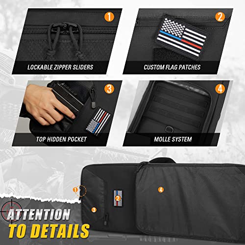 Darekuku 34" Gun Case Soft Sbr Rifle Bag With Compartment, Molle Panel, Hideable Backpack Straps, Perfect Bug Out Truck Bag For Hunting And Shooting #TOP3