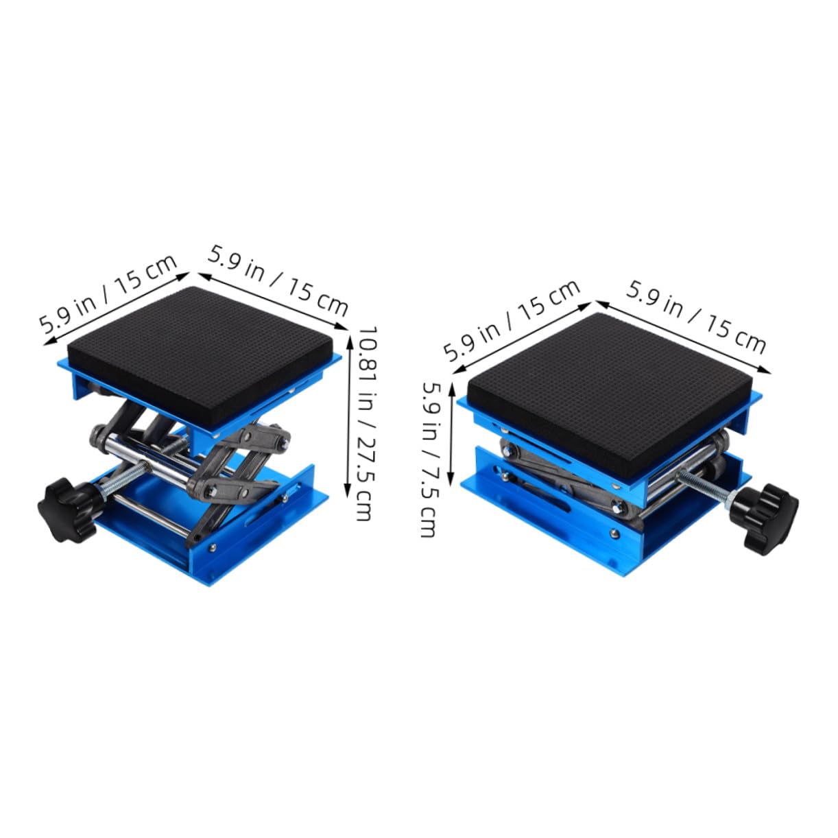 Elevadora de Laboratorio Ajustable de Aluminio con Antideslizante y Esponja Amortiguadora Carga Estática para Uso Carpintería y Equipos Científicos