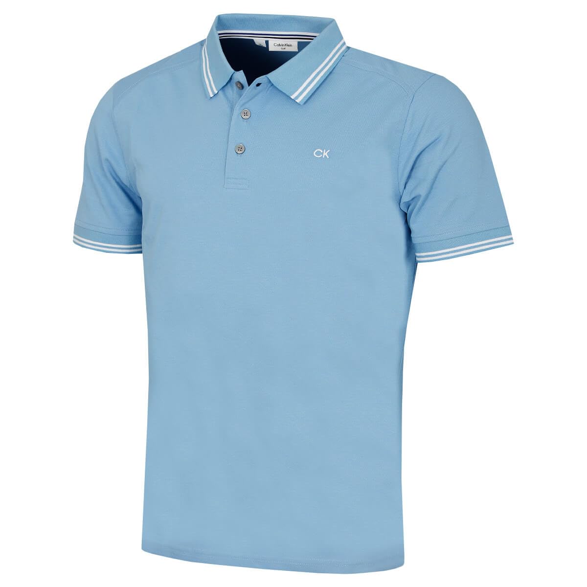 Calvin Klein Mens Campus Tipped Polo Shirt - Sky Tipped - XXXXL