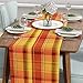Fennco Styles Harvest Plaid Design Cotton Terracotta Table Runner 16
