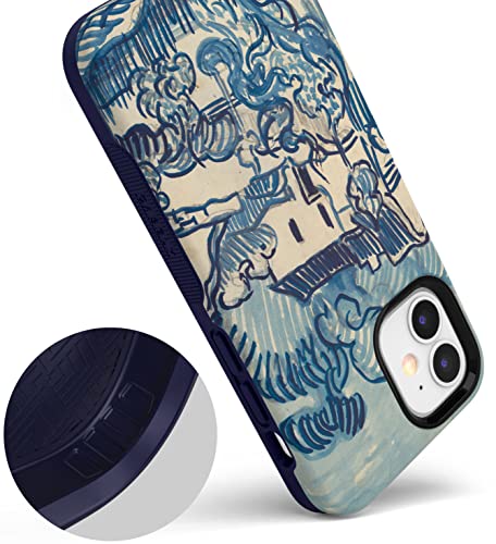 Casely iPhone 12 Mini Case | Van Gogh Landscape with Houses | Compatible with MagSafe | Bold Protective Design