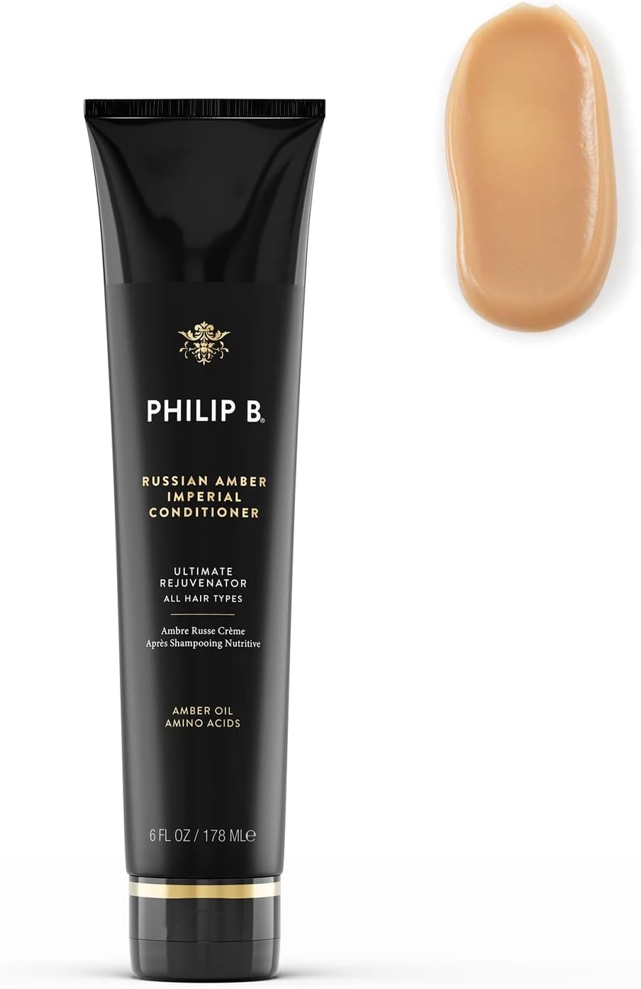 Russian Amber Imperial Conditioner, 6 fl. oz. (178 ml) - Restorative, Color-protective, Weightless Hydration With Amber Oil and Amino Acids