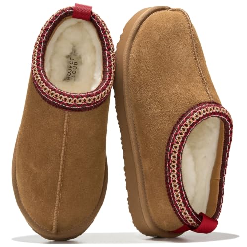 Image of Project Cloud 100% Genuine Leather Shearling Slippers for Women (Nerita) | Australian Fur Lining Memory Foam Insole Non Slip EVA Sole Fuzzy Plush House Shoes Warm Cozy Indoor Footwear Everyday Comfort