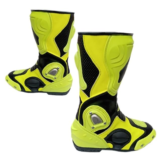 Botas supermotard MTR amarillo flúor con suela antideslizante