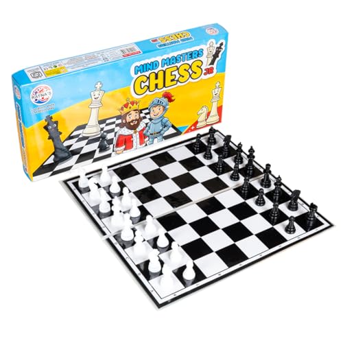 Image of Ratna's Mind Masters Chess Junior, Educational Strategy Board Game for Kids, 29 cm Board with Black and White Pieces