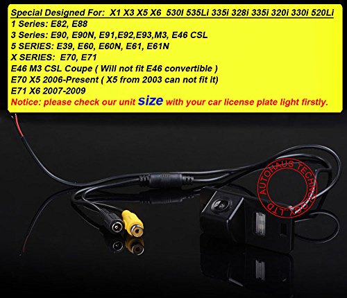 Rear-View Camera in License Plate High Definition Rear View System for X1 X3 X5 X 6 530i 535i 335i 328i 330i 320i 520li (Back Clip Size 57.5 mm) - Image 3