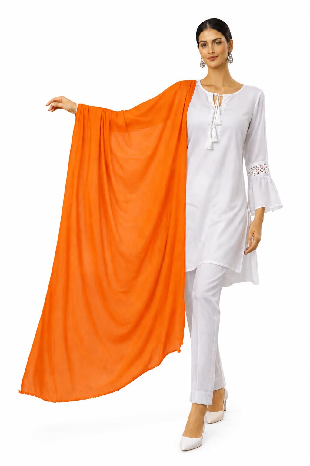 saheli Beautiful Chiffon Dupatta with Fancy lace on Border For Woman's And Girl,s_Lenth@2.45 Meters/Fast & Bright Colours-picture-25