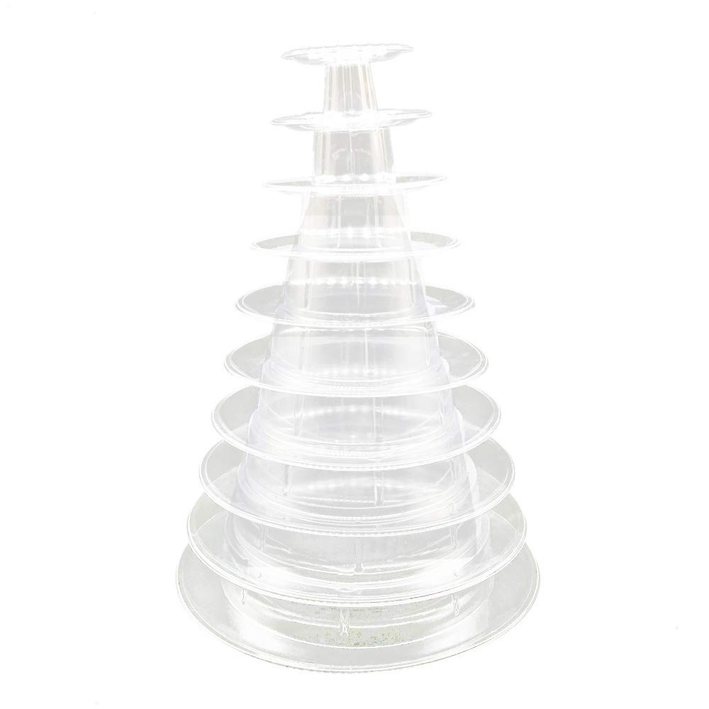 Gaoominy Transparent 10 Tier Tower Macaron Macaron Display Stand Round Cake Stand Pvc Tray Birthday Wedding Display Rack Cake Decorating Tools