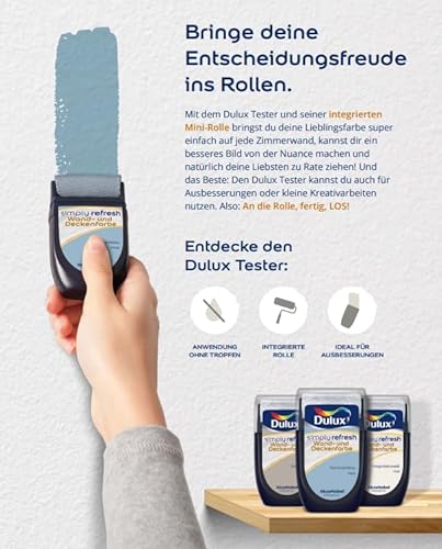 Dulux Simply Refresh, Wand- und Deckenfarbe, Verkehrsweiß RAL9016, Tester 30ml