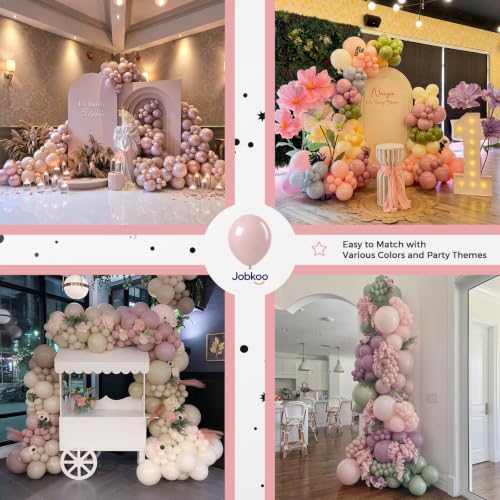 Image of Jobkoo Dusty Pink Balloons, 12 Inch 50 Pcs Boho Blush Pink Latex Balloon
