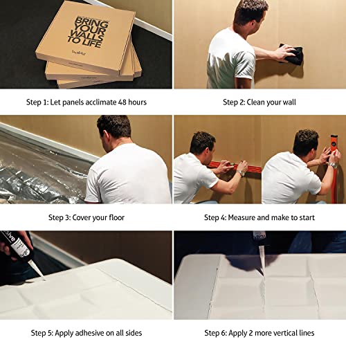 Walplus 12 Pieces 19.7" X 19.7" Wall 3D Panels Interior Wall Decor For Living Room Lobby Bedroom Hotel Office Puck Eco Friendly 3D Wall Panels Decorative Tiles #TOP5