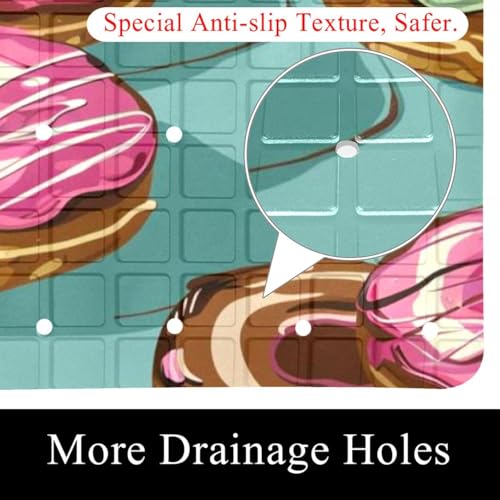 Tapis de bain donuts antidérapant extra long à séchage rapide pour douche - 3