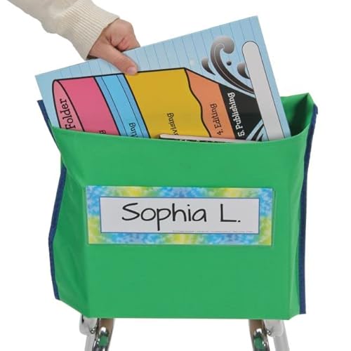 Really Good Stuff Store More Deep Chair Pockets - Set Of 6 – Classroom Chair Organizer With Name Tag Keeps Students Organized And Classrooms Neat - Green #TOP1