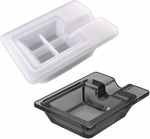 awcnilacav Molde de resina epoxi para cenicero de cigarros, hecho a mano, bandeja de ceniza, molde de silicona, manualidades, molde de bricolaje