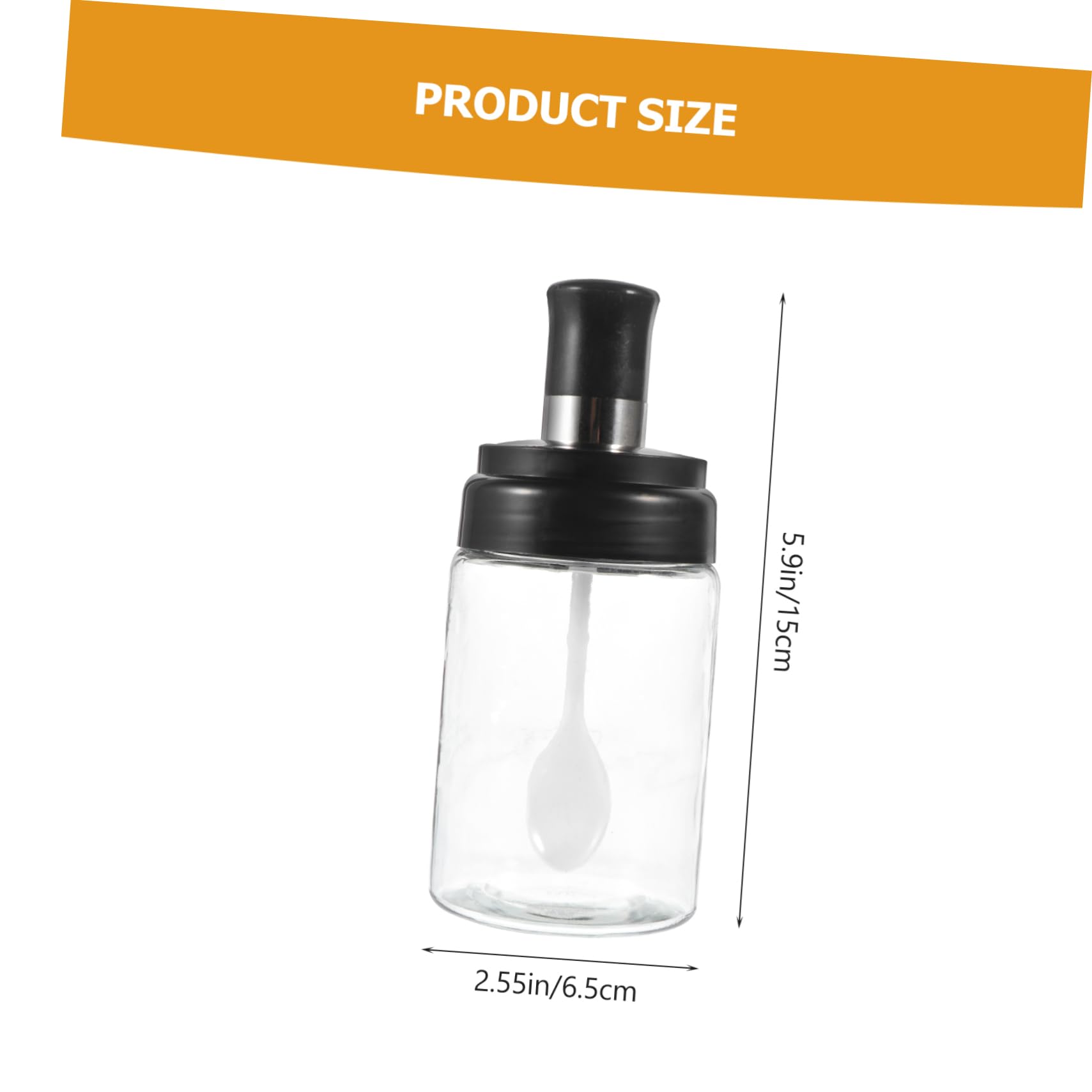 MUCKLILY 4Pcs Spice Jars Transparent Seasoning Holders with Spoon Condiment Containers for Kitchen Bbq Indoor Outdoor Dining