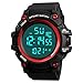 Produktbild Zimuuy Herrenuhr Männer Analog Digital Uhr LED Outdoor Sport Wasserdicht Armbanduhr (rot)