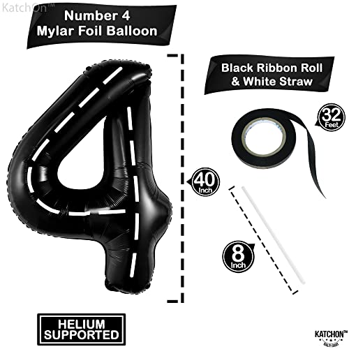 Image of KatchOn Construction 4 Balloon 40 Inch, 4 Birthday Decorations | Construction Balloons, Construction Party Balloons, 4th Birthday Decoration Boy