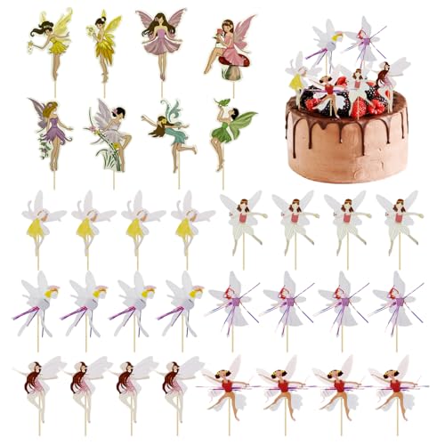 GTYHH 24 Piezas Plugin De Pastel Temático De Bailarines, Decoraciones Creativas De Pastel, Chicas para La Fiesta De Cumpleaños para Niñas, Accesorios Dulces Y Lindos.