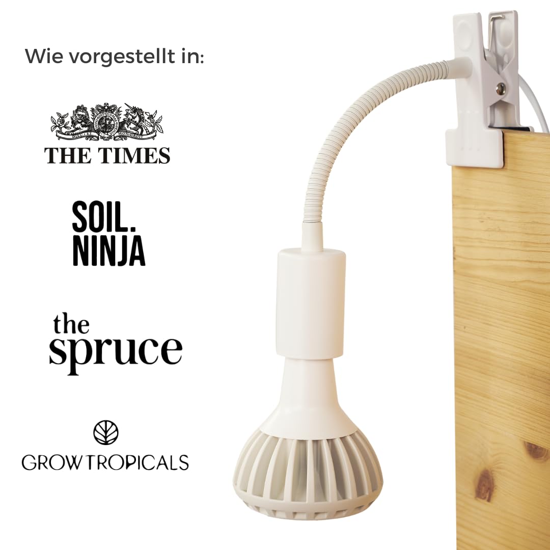 Pianta Plantenlamp Met 360° Zwanenhals - Stabiele Clip-On Fitting Voor Plantenverlichting - Met Plankhouder, Tafelstekker, Led - Perfect Voor Bureaus, Planken En Kamerplanten