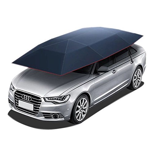 Reliancer Car Tent Semi-automatic Hot Summer Car Umbrella Cover Portable Movable Carport Folded Automobile Protection Sun Shade Anti-UV Canopy Sun-proof...