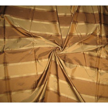 Taffetas de soie jacquard léger marron or fini les tissus sans tenue