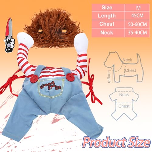 Halloween Kostüme für Hunde,Halloween Lustiges Haustierkostüm,Lustige Hundekleidung Puppe,Hund Schreckliches Kostüm,Deadly Doll Hundekleidung,Lustige Cosplay Kostüme für Haustiere Karneval Party