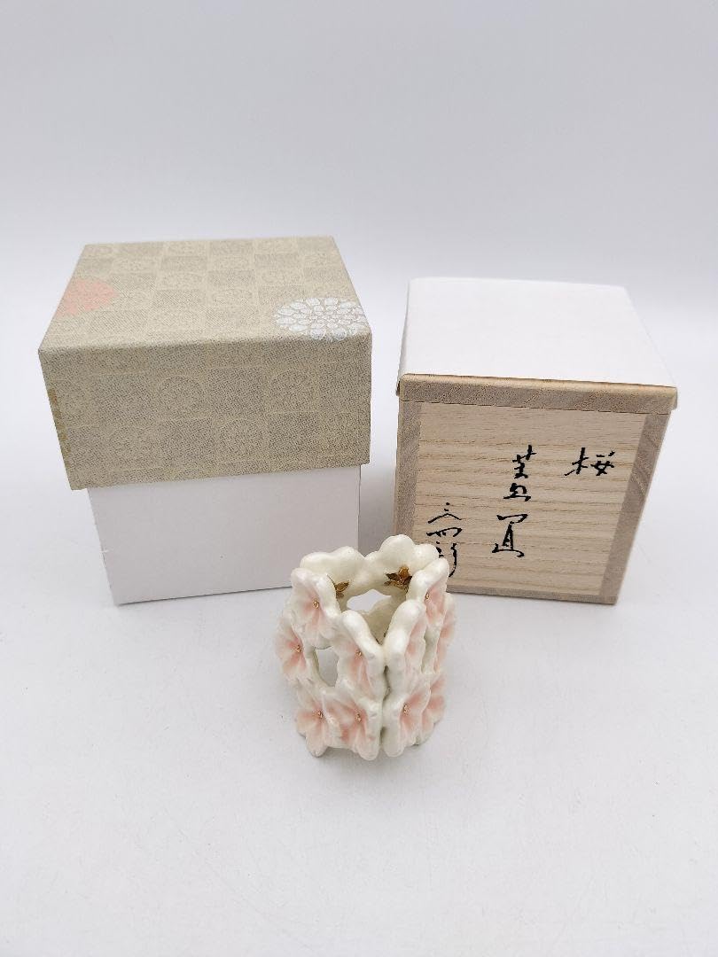 (新品)今岡三四郎　桜蓋置 三四郎 a963 蓋置 桜 今岡三四郎 木箱 茶道具 今岡三四郎