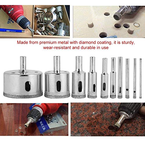 10 Piezas Brocas de 3-50mm para Vidrio y Mármol miniatura 5