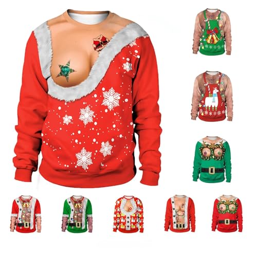 HUIFUAO Unisex Hässliches Weihnachts-Sweatshirt für Damen und...