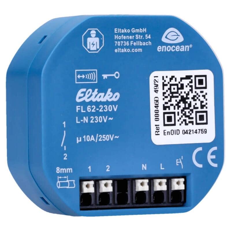 Lichttaster-Set: Funktaster, Empfänger, Rahmen Jung Serie LS - batterielos, einfach Nachrüsten, Schalten über Funk, EnOcean Funksystem, Weiß