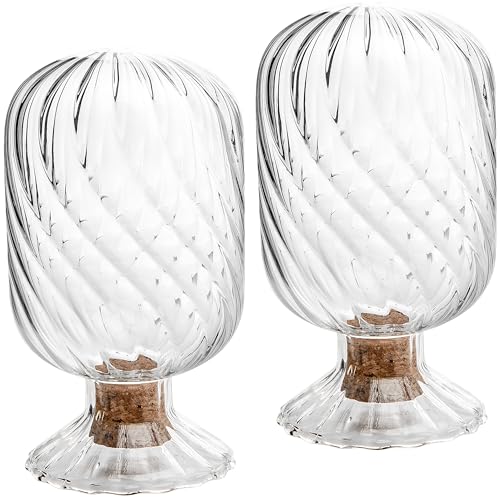 2 Set Helix Shaped Match Holder, Glass Matches Cloche for 3.5 Inch