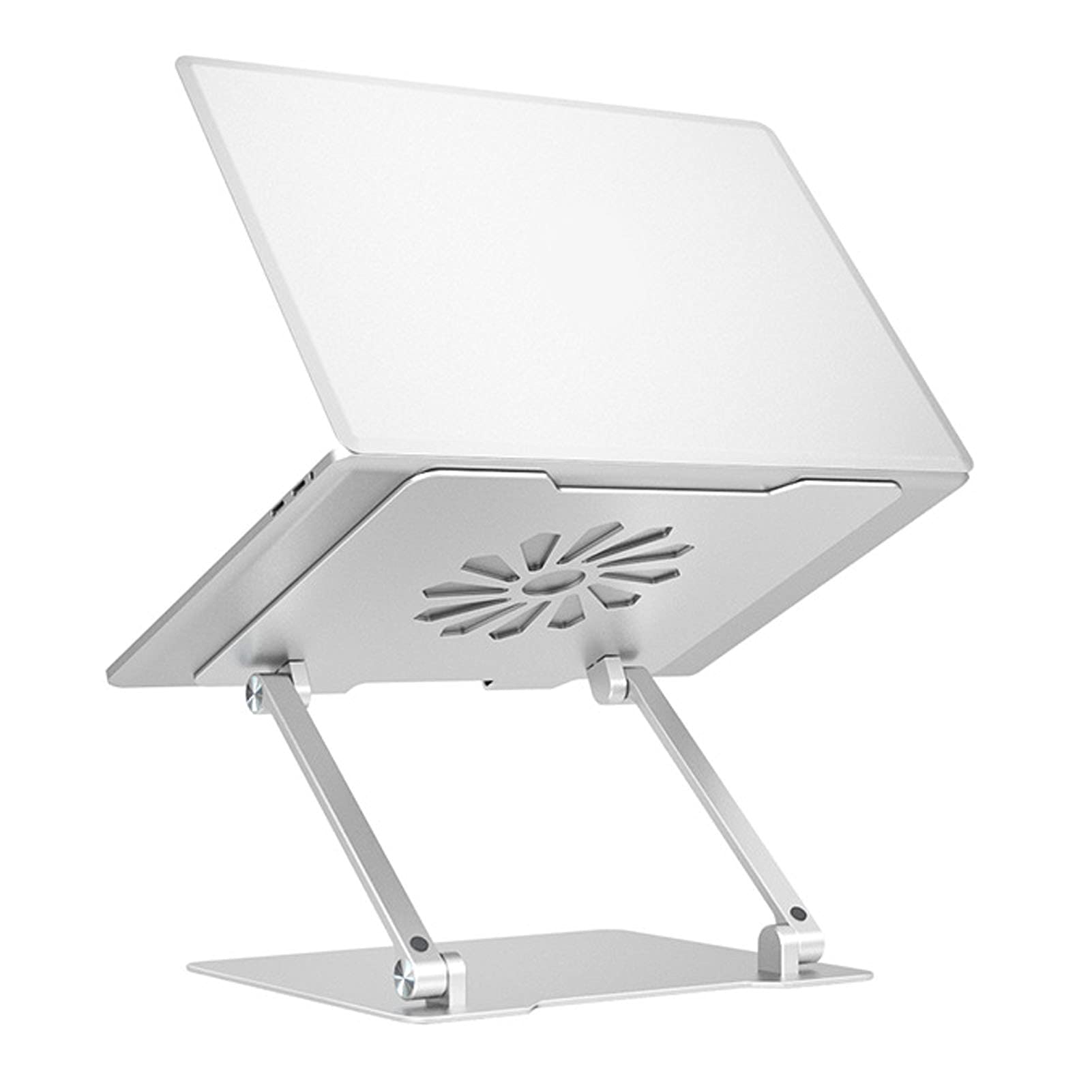 Soporte Ergonómico Ajustable para Ordenador Portátil, Elevador de Refrigeración Plateado Portátil para Uso en el Hogar y la Oficina