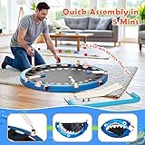 Shark-Themed 3ft Kids Trampoline, 36” Foldable Mini Trampoline for Toddlers Ages 3-6, Adjustable Handle, Supports 100 lbs, Safety Padded Jump Mat, Foldable Legs for Indoor Outdoor, Gift for Boys Girls - Image 4