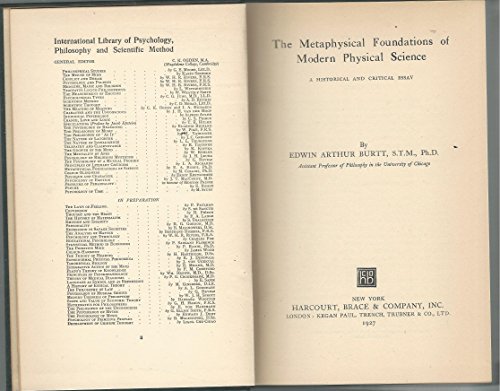 Metaphysical Foundations of Physics. The Metaph... B000K5SGQK Book Cover