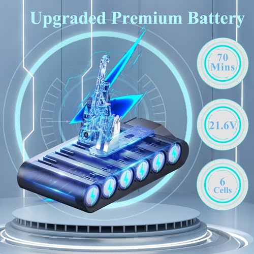 Image of 70 Min Upgraded V8 Battery Replacement, Compatible with Dyson SV10 V8 Animal Absolute Motorhead Fluffy Vacuum Cleaners