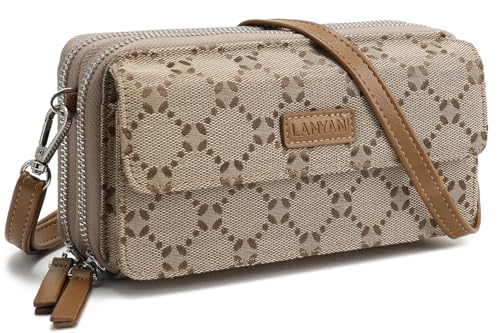 Image of Lanyani RFID Crossbody Wallet Wristlet Purse with Phone Pocket For Women Vegan Leather