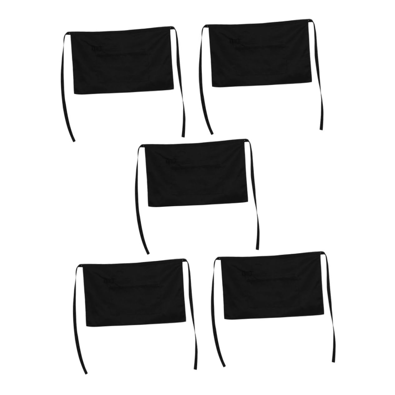 5 Piezas Delantal Corto de Servicio para y Camareras con Múltiples y Diseño Unisex Pack para Cafeterías y Restaurantes de Limpiar y